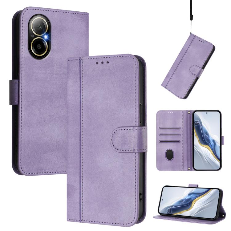 Line Splicing Buckle Retro Leather Phone Case, For Realme 13 Pro 5G / 13 Pro+ 5G Global, For Realme Note 60 4G Global / C61 4G India, For Realme GT 6 5G / GT 6T 5G Global, For Realme C67 4G / 12 Lite 4G Global, For Realme 12 Pro 5G / 12 Pro+ 5G Global ...