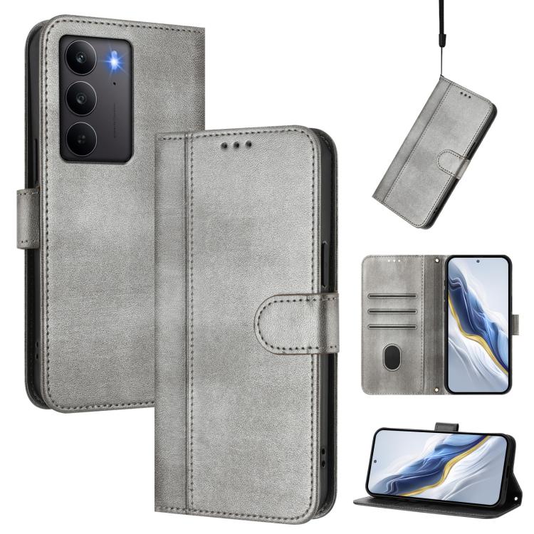Line Splicing Buckle Retro Leather Phone Case, For Realme 14 5G / 14T 5G Global, For Realme P3 Ultra 5G, For Realme P3 5G, For Realme P3 Pro 5G Global, For Realme 14 Pro+ 5G, For Realme C75 4G / 14x 5G Global