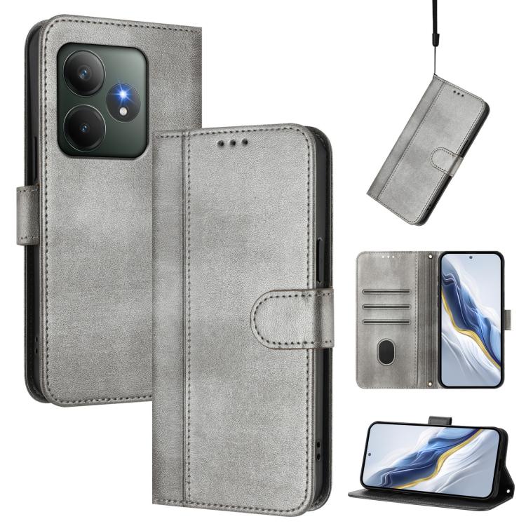 Line Splicing Buckle Retro Leather Phone Case, For Realme 13 Pro 5G / 13 Pro+ 5G Global, For Realme Note 60 4G Global / C61 4G India, For Realme GT 6 5G / GT 6T 5G Global, For Realme C67 4G / 12 Lite 4G Global, For Realme 12 Pro 5G / 12 Pro+ 5G Global ...