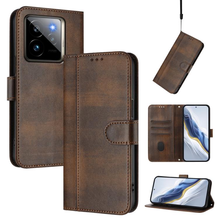 Line Splicing Buckle Retro Leather Phone Case, For Realme GT 7 Pro / GT7 Pro Racing, For Realme C63 5G Global, For Realme 12 5G / 12x 5G / C65 5G Global, For Realme 13 4G / 12 4G / P1 5G Global, For Realme C61 4G / C63 4G Global, For Realme 13+ 5G Global