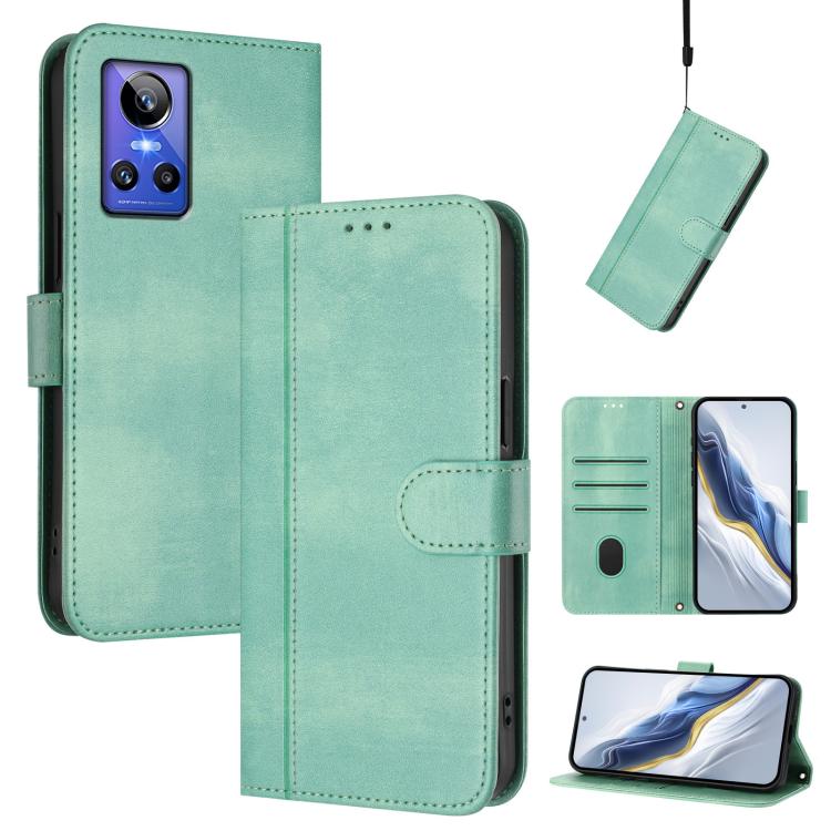 Line Splicing Buckle Retro Leather Phone Case, For Realme C30 4G / C30s / Narzo 50i Prime, For Realme GT Neo 3T, For Realme 9 Pro+ 5G / 9 4G Global, For Realme GT Neo 3, For Realme 9 Pro 5G Global / 9 5G EU Version, For Realme C20 / C11 2021 / C21