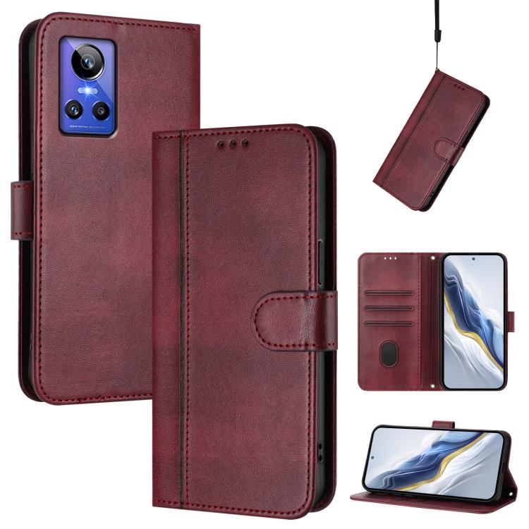 Line Splicing Buckle Retro Leather Phone Case, For Realme C30 4G / C30s / Narzo 50i Prime, For Realme GT Neo 3T, For Realme 9 Pro+ 5G / 9 4G Global, For Realme GT Neo 3, For Realme 9 Pro 5G Global / 9 5G EU Version, For Realme C20 / C11 2021 / C21