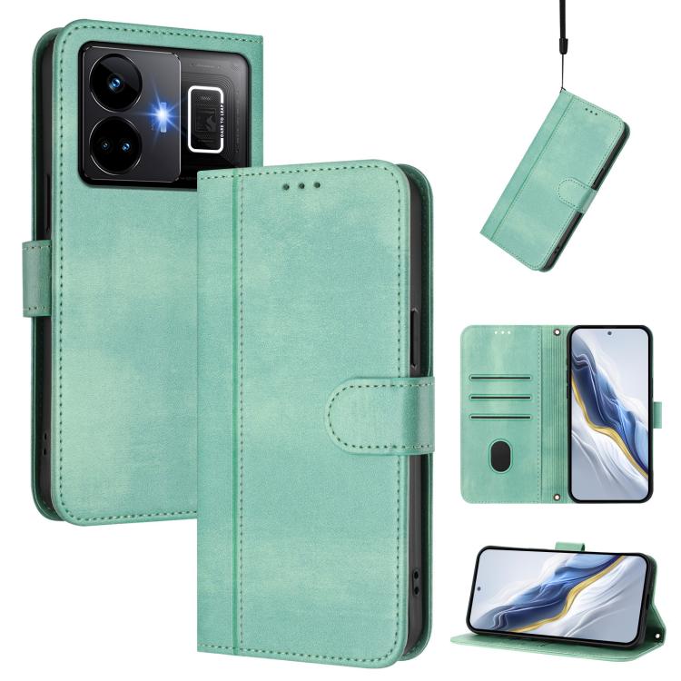 Line Splicing Buckle Retro Leather Phone Case, For Realme C33 2023 / 2022, For Realme 10T 5G / 10s 5G / 9i 5G Indian, For Realme GT3 5G / GT Neo 5 240W, For Realme 10 Pro 5G, For Realme 10 Pro+ 5G, For Realme 10 4G Global