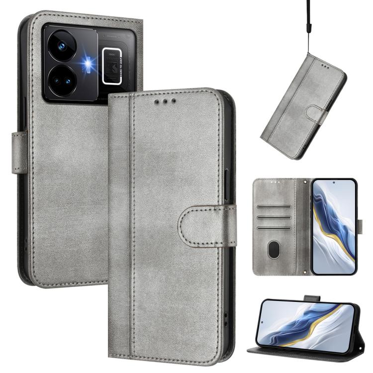 Line Splicing Buckle Retro Leather Phone Case, For Realme C33 2023 / 2022, For Realme 10T 5G / 10s 5G / 9i 5G Indian, For Realme GT3 5G / GT Neo 5 240W, For Realme 10 Pro 5G, For Realme 10 Pro+ 5G, For Realme 10 4G Global