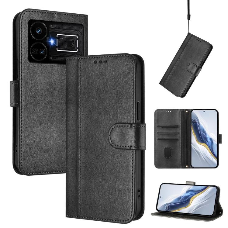 Line Splicing Buckle Retro Leather Phone Case, For Realme 11 5G Global / C67 5G India, For Realme 11 4G Global, For Realme GT5 240W / GT5, For Realme Narzo 60 Pro Global, For Realme C65 4G Global, For Realme C55 4G Global / Narzo N55