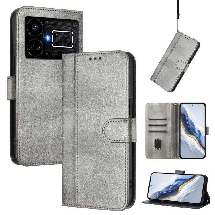 Line Splicing Buckle Retro Leather Phone Case, For Realme 11 5G Global / C67 5G India, For Realme 11 4G Global, For Realme GT5 240W / GT5, For Realme Narzo 60 Pro Global, For Realme C65 4G Global, For Realme C55 4G Global / Narzo N55