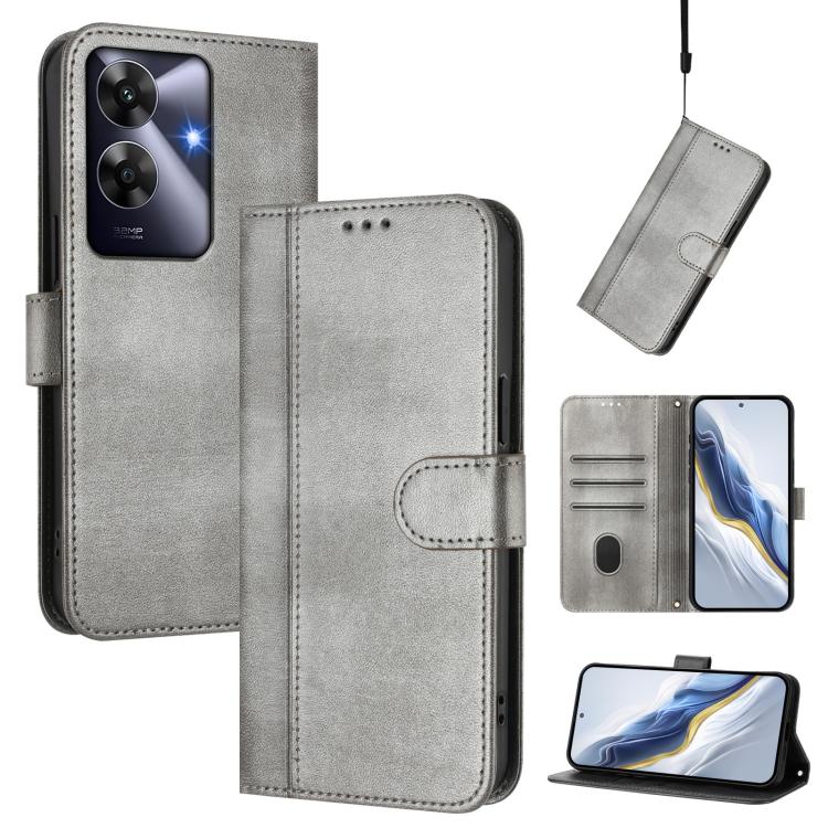 Line Splicing Buckle Retro Leather Phone Case, For Realme 13 Pro 5G / 13 Pro+ 5G Global, For Realme Note 60 4G Global / C61 4G India, For Realme GT 6 5G / GT 6T 5G Global, For Realme C67 4G / 12 Lite 4G Global, For Realme 12 Pro 5G / 12 Pro+ 5G Global ...