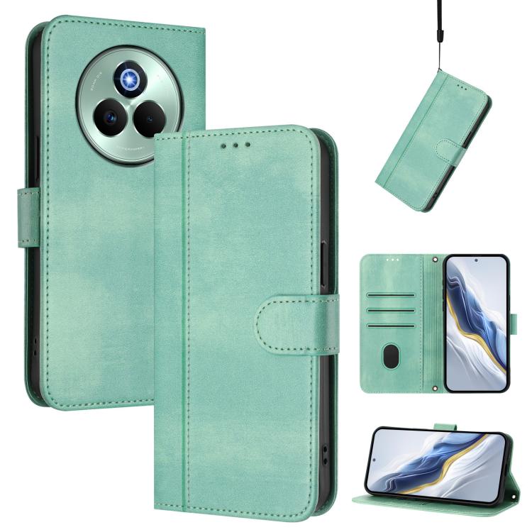 Line Splicing Buckle Retro Leather Phone Case, For Realme 14 5G / 14T 5G Global, For Realme P3 Ultra 5G, For Realme P3 5G, For Realme P3 Pro 5G Global, For Realme 14 Pro+ 5G, For Realme C75 4G / 14x 5G Global