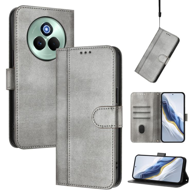 Line Splicing Buckle Retro Leather Phone Case, For Realme 14 5G / 14T 5G Global, For Realme P3 Ultra 5G, For Realme P3 5G, For Realme P3 Pro 5G Global, For Realme 14 Pro+ 5G, For Realme C75 4G / 14x 5G Global