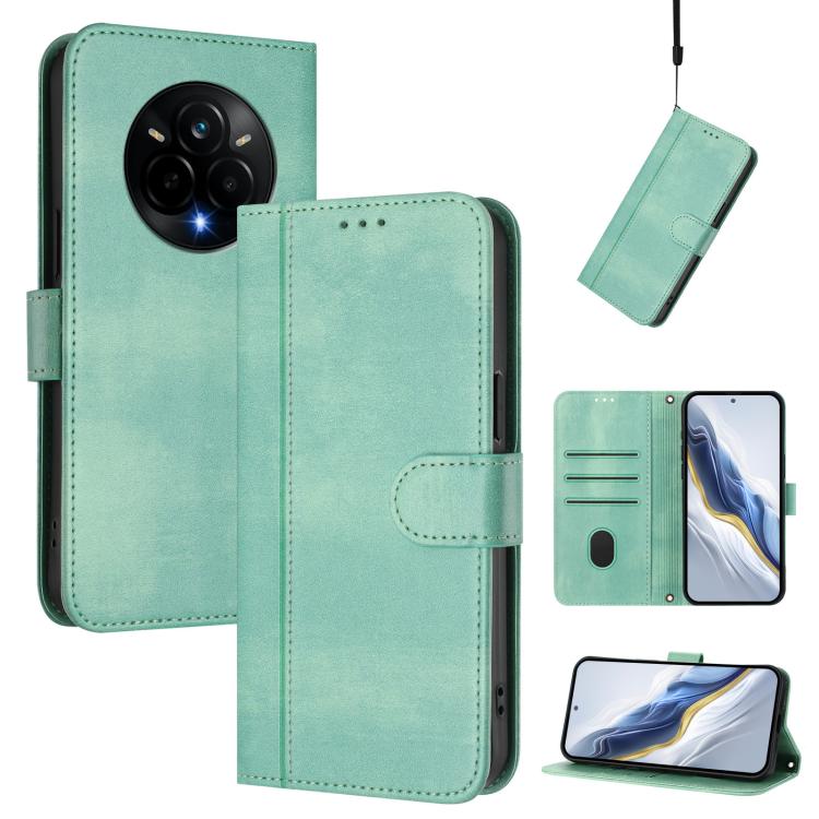 Line Splicing Buckle Retro Leather Phone Case, For Realme P4 5G, For Realme 15T 5G Global, For Realme 15 5G / 15 Pro 5G Global, For Realme C71 4G Global, For Realme V70 5G / C75 5G, For Realme Narzo 80 Pro / 14 Pro 5G India