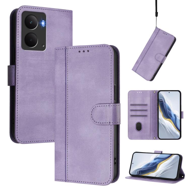 Line Splicing Buckle Retro Leather Phone Case, For Realme 14 5G / 14T 5G Global, For Realme P3 Ultra 5G, For Realme P3 5G, For Realme P3 Pro 5G Global, For Realme 14 Pro+ 5G, For Realme C75 4G / 14x 5G Global