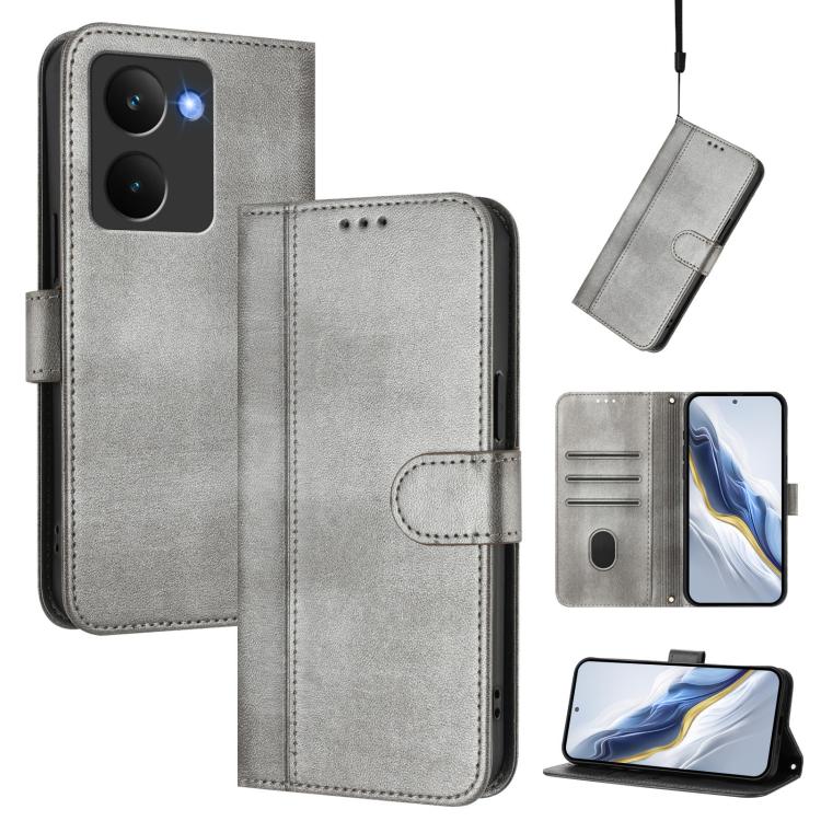 Line Splicing Buckle Retro Leather Phone Case, For Realme 14 5G / 14T 5G Global, For Realme P3 Ultra 5G, For Realme P3 5G, For Realme P3 Pro 5G Global, For Realme 14 Pro+ 5G, For Realme C75 4G / 14x 5G Global