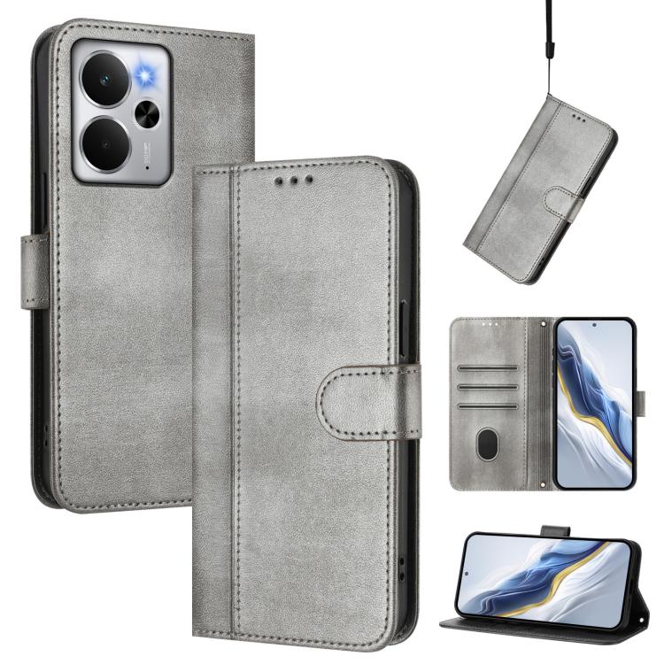 Line Splicing Buckle Retro Leather Phone Case, For Realme 14 5G / 14T 5G Global, For Realme P3 Ultra 5G, For Realme P3 5G, For Realme P3 Pro 5G Global, For Realme 14 Pro+ 5G, For Realme C75 4G / 14x 5G Global