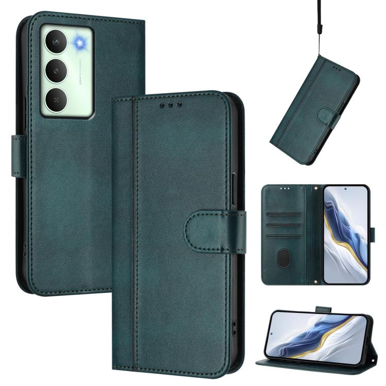 Line Splicing Buckle Retro Leather Phone Case, For Realme P4 5G, For Realme 15T 5G Global, For Realme 15 5G / 15 Pro 5G Global, For Realme C71 4G Global, For Realme V70 5G / C75 5G, For Realme Narzo 80 Pro / 14 Pro 5G India