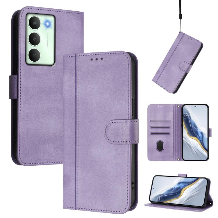 Line Splicing Buckle Retro Leather Phone Case, For Realme P4 5G, For Realme 15T 5G Global, For Realme 15 5G / 15 Pro 5G Global, For Realme C71 4G Global, For Realme V70 5G / C75 5G, For Realme Narzo 80 Pro / 14 Pro 5G India