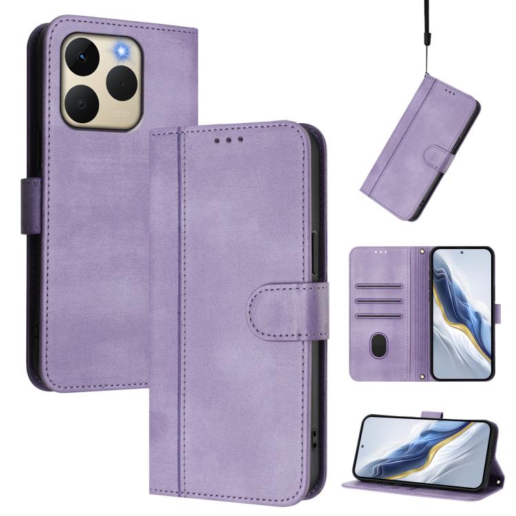 Line Splicing Buckle Retro Leather Phone Case, For Realme P4 5G, For Realme 15T 5G Global, For Realme 15 5G / 15 Pro 5G Global, For Realme C71 4G Global, For Realme V70 5G / C75 5G, For Realme Narzo 80 Pro / 14 Pro 5G India