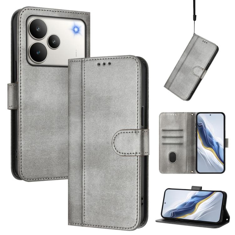 Line Splicing Buckle Retro Leather Phone Case, For Realme 16 5G Global, For Realme 16 Pro+ 5G Global, For Realme 16 Pro 5G Global, For Realme C71 4G India / Note 70 4G, For Realme C85 5G / 15x 5G India, For Realme P4 Pro 5G