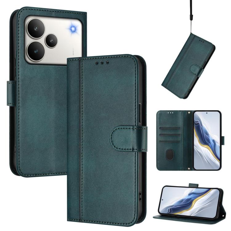 Line Splicing Buckle Retro Leather Phone Case, For Realme 16 5G Global, For Realme 16 Pro+ 5G Global, For Realme 16 Pro 5G Global, For Realme C71 4G India / Note 70 4G, For Realme C85 5G / 15x 5G India, For Realme P4 Pro 5G