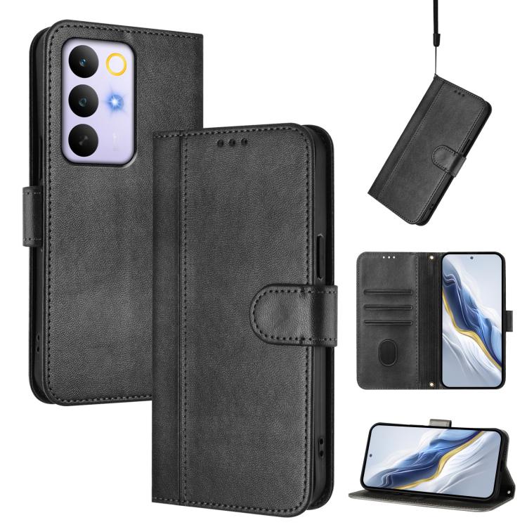 Line Splicing Buckle Retro Leather Phone Case, For Realme 16 5G Global, For Realme 16 Pro+ 5G Global, For Realme 16 Pro 5G Global, For Realme C71 4G India / Note 70 4G, For Realme C85 5G / 15x 5G India, For Realme P4 Pro 5G