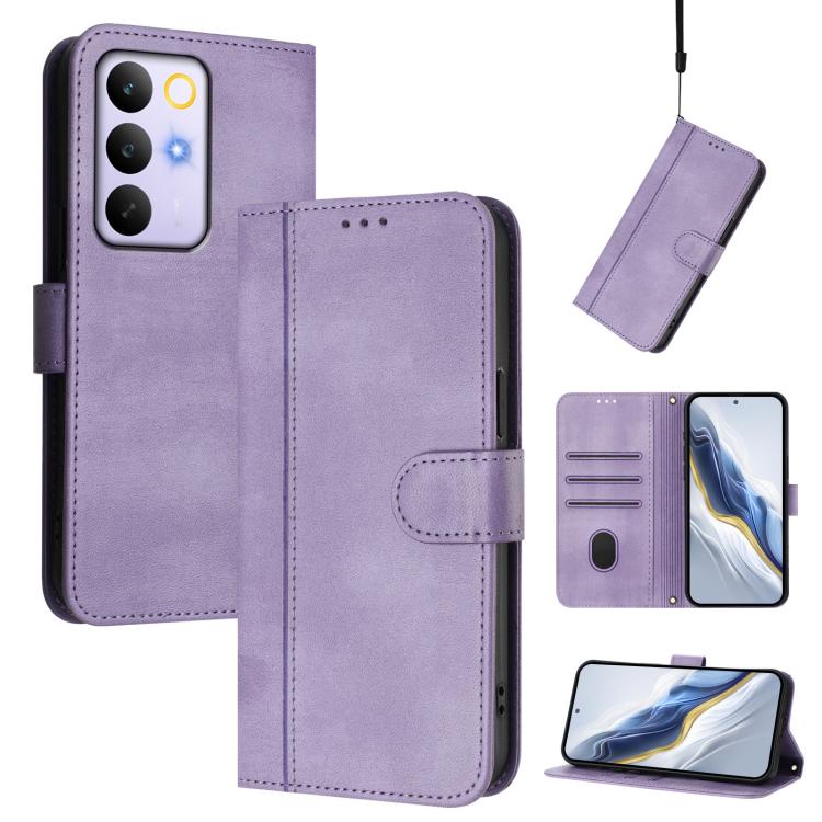 Line Splicing Buckle Retro Leather Phone Case, For Realme 16 5G Global, For Realme 16 Pro+ 5G Global, For Realme 16 Pro 5G Global, For Realme C71 4G India / Note 70 4G, For Realme C85 5G / 15x 5G India, For Realme P4 Pro 5G