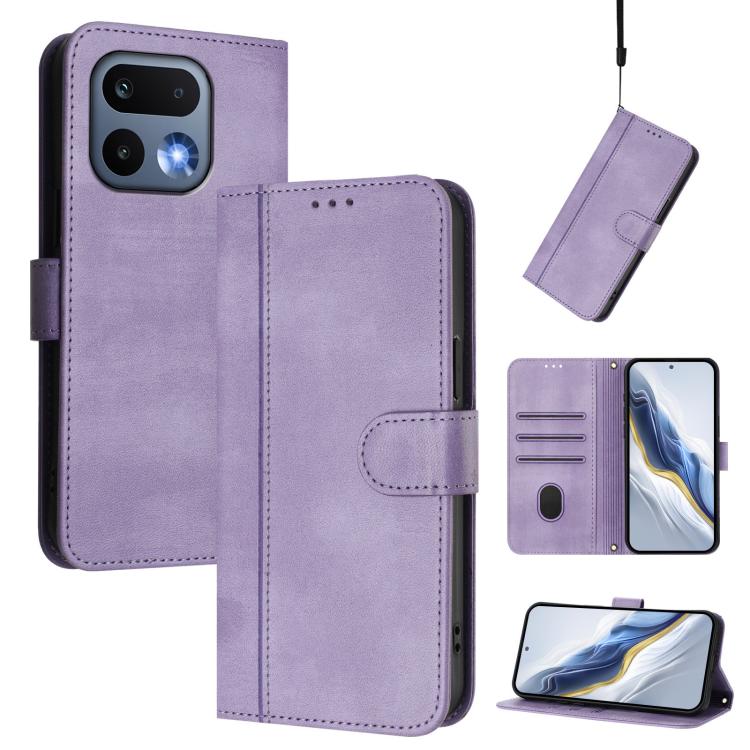 Line Splicing Buckle Retro Leather Phone Case, For Realme 16 5G Global, For Realme 16 Pro+ 5G Global, For Realme 16 Pro 5G Global, For Realme C71 4G India / Note 70 4G, For Realme C85 5G / 15x 5G India, For Realme P4 Pro 5G