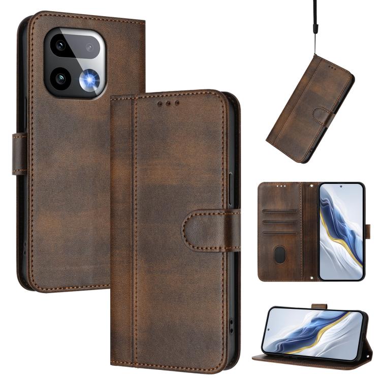 Line Splicing Buckle Retro Leather Phone Case, For Realme 16 5G Global, For Realme 16 Pro+ 5G Global, For Realme 16 Pro 5G Global, For Realme C71 4G India / Note 70 4G, For Realme C85 5G / 15x 5G India, For Realme P4 Pro 5G