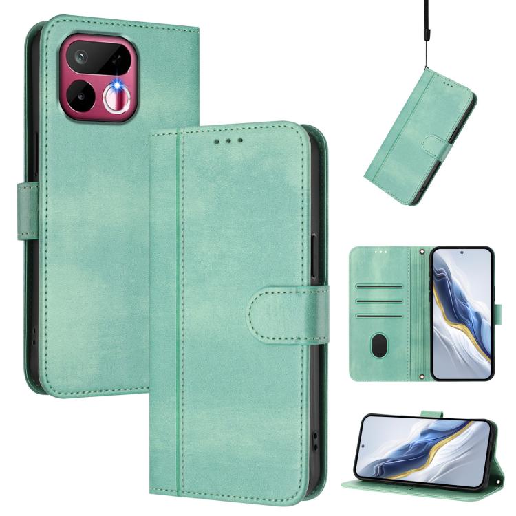 Line Splicing Buckle Retro Leather Phone Case, For Realme P4x 5G / OnePlus Nord CE6 Lite, For Realme 16T 5G Global, For Realme C100 5G, For Realme P4 Power 5G, For Realme Note 80 4G Global, For Realme C83 5G India