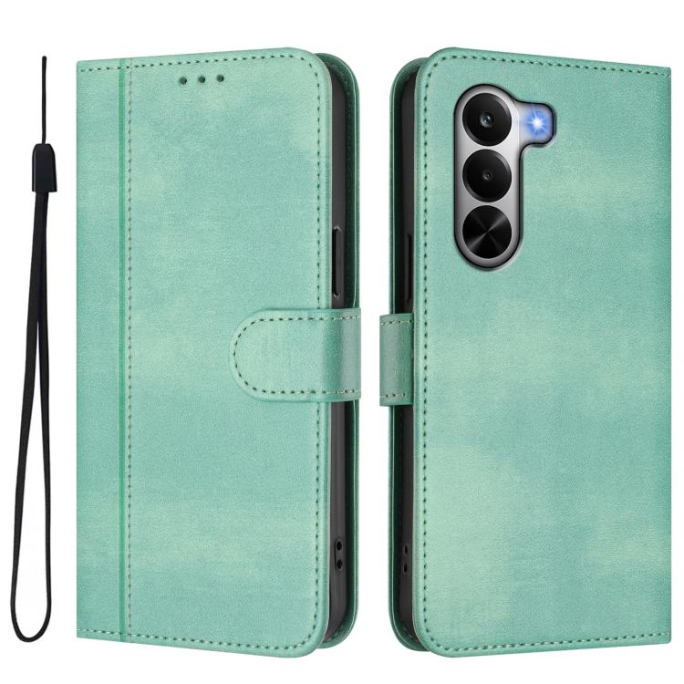 Line Splicing Buckle Retro Leather Phone Case, For Realme P4x 5G / OnePlus Nord CE6 Lite, For Realme 16T 5G Global, For Realme C100 5G, For Realme P4 Power 5G, For Realme Note 80 4G Global, For Realme C83 5G India