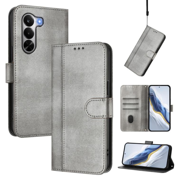 Line Splicing Buckle Retro Leather Phone Case, For Realme P4x 5G / OnePlus Nord CE6 Lite, For Realme 16T 5G Global, For Realme C100 5G, For Realme P4 Power 5G, For Realme Note 80 4G Global, For Realme C83 5G India
