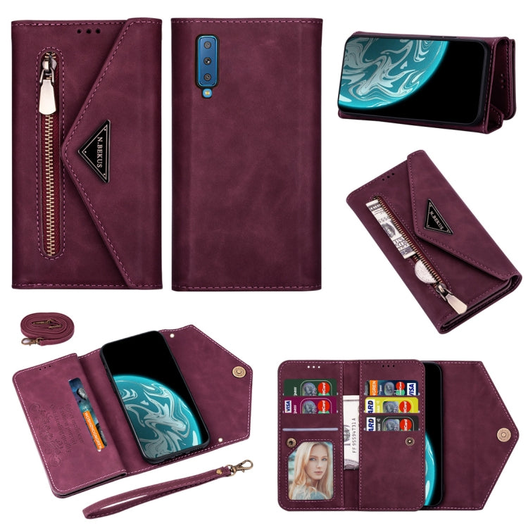 Skin Feel Zipper Horizontal Flip Leather Case with Holder & Card Slots & Photo Frame & Lanyard & Long Rope, For Samsung Galaxy A6 (2018), For Samsung Galaxy A7 (2018) / A750, For Samsung Galaxy J4 (2018), For Samsung Galaxy J7 (2018)                   ...