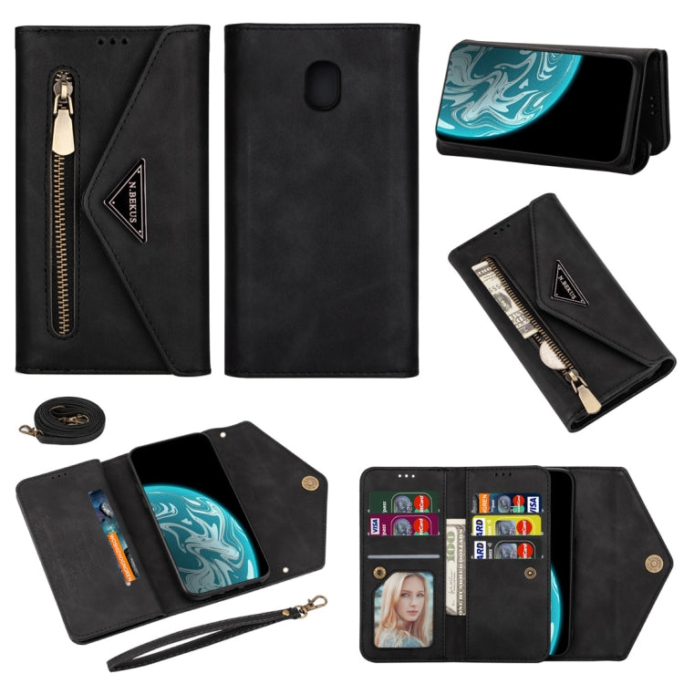 Skin Feel Zipper Horizontal Flip Leather Case with Holder & Card Slots & Photo Frame & Lanyard & Long Rope, For Samsung Galaxy A6 (2018), For Samsung Galaxy A7 (2018) / A750, For Samsung Galaxy J4 (2018), For Samsung Galaxy J7 (2018)                   ...