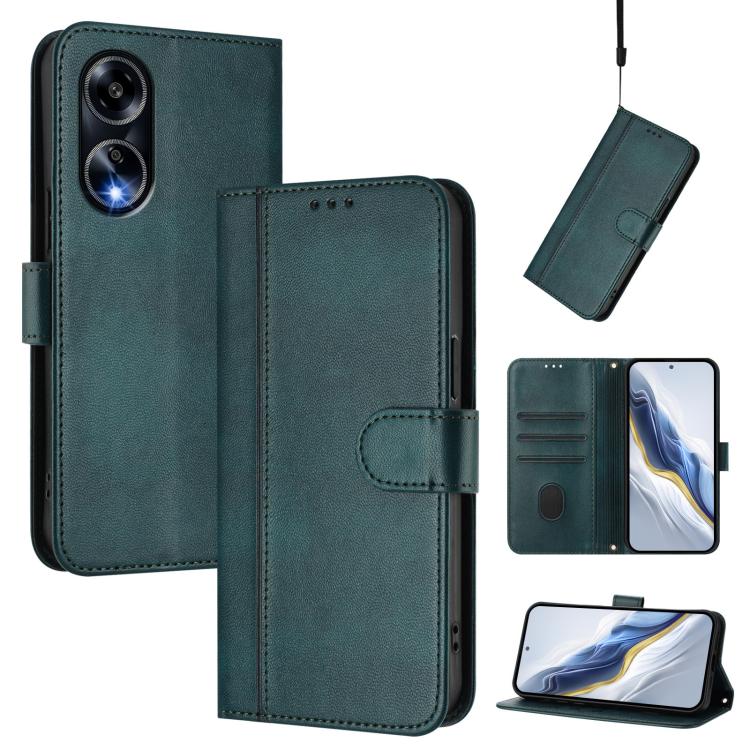 Line Splicing Buckle Retro Leather Phone Case, For OPPO Reno9 A, For OPPO A58 4G Global, For OPPO Reno10 5G / Reno10 Pro Global, For OPPO A78 4G Global, For OPPO A98 5G / F23 5G India, For OPPO Find X8 Pro 5G