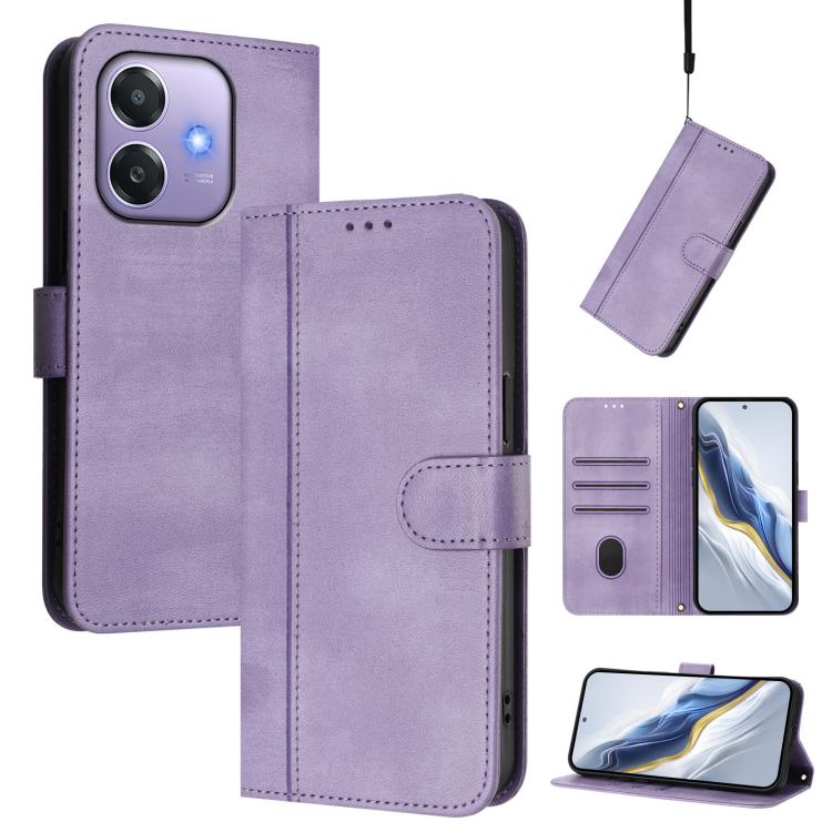 Line Splicing Buckle Retro Leather Phone Case, For OPPO A5 Pro 5G Global, For OPPO Reno13 Pro 5G Global, For OPPO Reno13 5G Global, For OPPO A3x 5G / 4G India / A3 4G / 5G, For OPPO Find X8 5G, For OPPO A3 Pro 5G Global / India / A80 5G EU