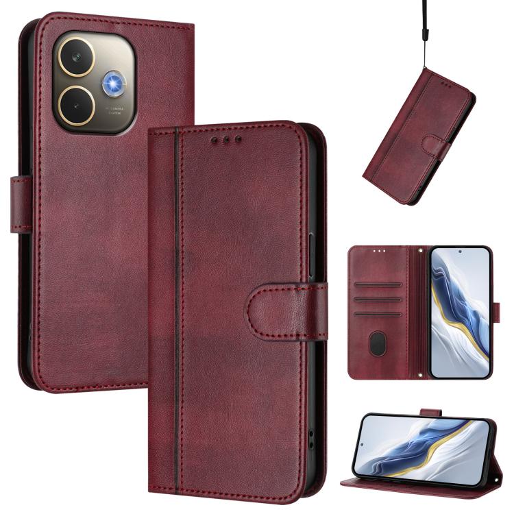 Line Splicing Buckle Retro Leather Phone Case, For OPPO A5 Pro 5G Global, For OPPO Reno13 Pro 5G Global, For OPPO Reno13 5G Global, For OPPO A3x 5G / 4G India / A3 4G / 5G, For OPPO Find X8 5G, For OPPO A3 Pro 5G Global / India / A80 5G EU