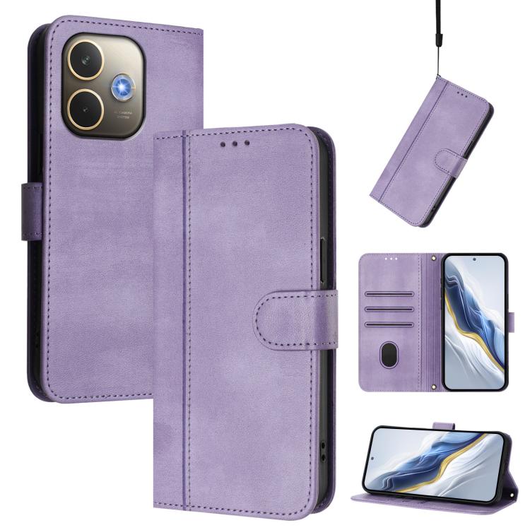 Line Splicing Buckle Retro Leather Phone Case, For OPPO A5 Pro 5G Global, For OPPO Reno13 Pro 5G Global, For OPPO Reno13 5G Global, For OPPO A3x 5G / 4G India / A3 4G / 5G, For OPPO Find X8 5G, For OPPO A3 Pro 5G Global / India / A80 5G EU