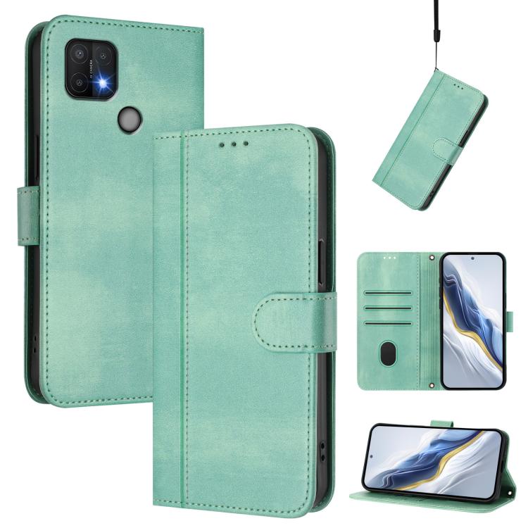 Line Splicing Buckle Retro Leather Phone Case, For OPPO A36 4G / A76 4G / A96 4G, For OPPO A16e, For OPPO Find X5 Pro, For OPPO Find X5, For OPPO Reno7 5G Global / Find X5 Lite, For OPPO A56 5G / A55 5G / A54 4G