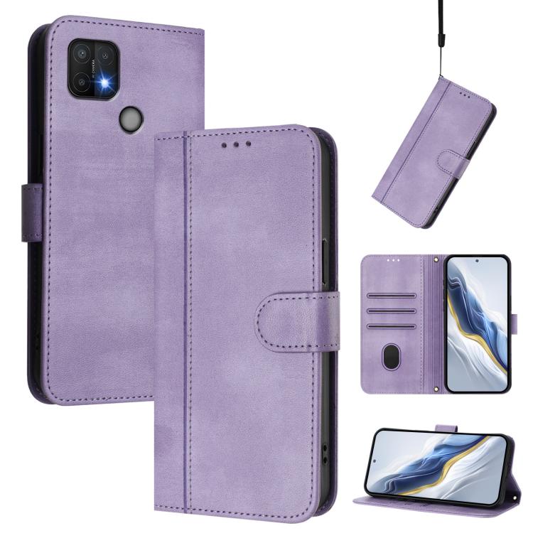 Line Splicing Buckle Retro Leather Phone Case, For OPPO A36 4G / A76 4G / A96 4G, For OPPO A16e, For OPPO Find X5 Pro, For OPPO Find X5, For OPPO Reno7 5G Global / Find X5 Lite, For OPPO A56 5G / A55 5G / A54 4G