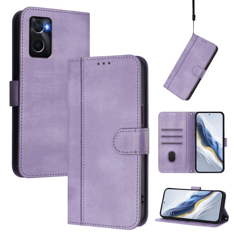 Line Splicing Buckle Retro Leather Phone Case, For OPPO A36 4G / A76 4G / A96 4G, For OPPO A16e, For OPPO Find X5 Pro, For OPPO Find X5, For OPPO Reno7 5G Global / Find X5 Lite, For OPPO A56 5G / A55 5G / A54 4G