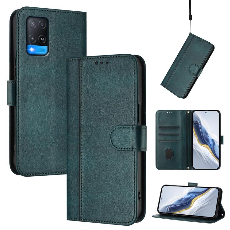 Line Splicing Buckle Retro Leather Phone Case, For OPPO A36 4G / A76 4G / A96 4G, For OPPO A16e, For OPPO Find X5 Pro, For OPPO Find X5, For OPPO Reno7 5G Global / Find X5 Lite, For OPPO A56 5G / A55 5G / A54 4G