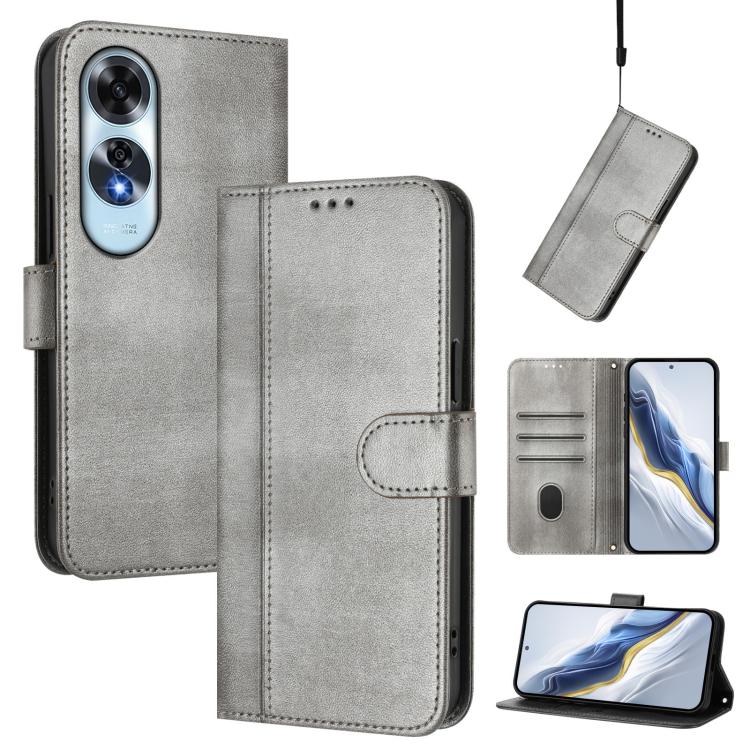 Line Splicing Buckle Retro Leather Phone Case, For OPPO Reno12 F 5G / 4G / F27 5G India, For OPPO K12x 5G Global, For OPPO Reno12 Pro 5G Global, For OPPO Reno12 5G Global, For OPPO A2 Pro 5G / F27 Pro 5G, For OPPO A60 4G Global