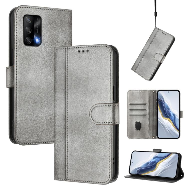 Line Splicing Buckle Retro Leather Phone Case, For OPPO A74 4G / F19 / A95 4G Global, For OPPO F19 Pro / Reno5 F, For OPPO A94 5G Global / Reno5 Z, For OPPO A54 5G / A74 5G / A93 5G, For OPPO Reno5 4G / 5G / Find X3 Lite, For OPPO A79 5G Global