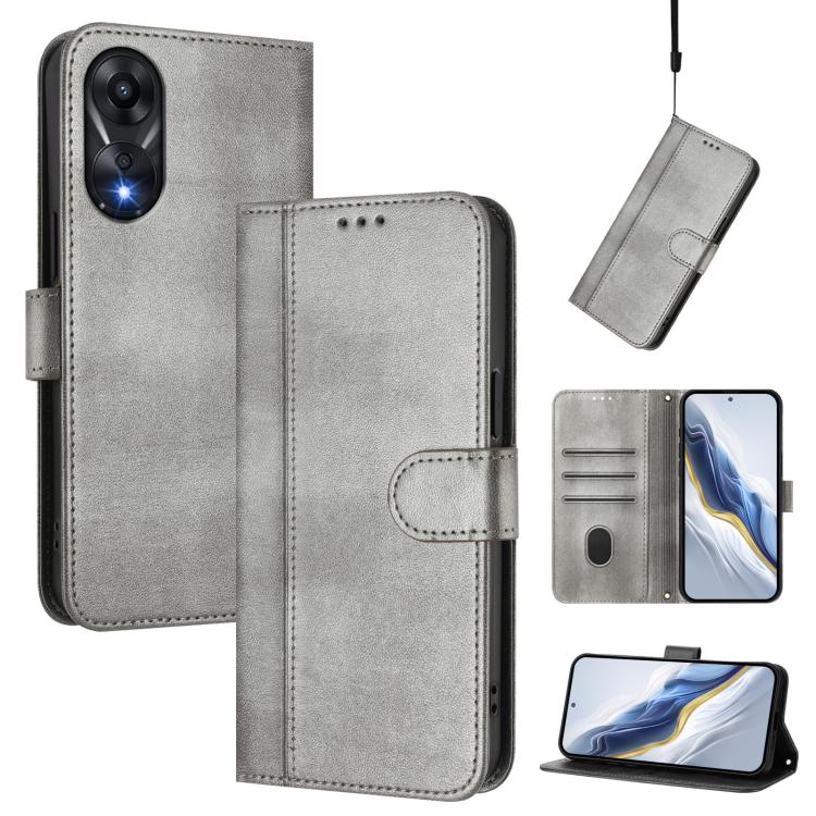 Line Splicing Buckle Retro Leather Phone Case, For OPPO Reno9 A, For OPPO A58 4G Global, For OPPO Reno10 5G / Reno10 Pro Global, For OPPO A78 4G Global, For OPPO A98 5G / F23 5G India, For OPPO Find X8 Pro 5G