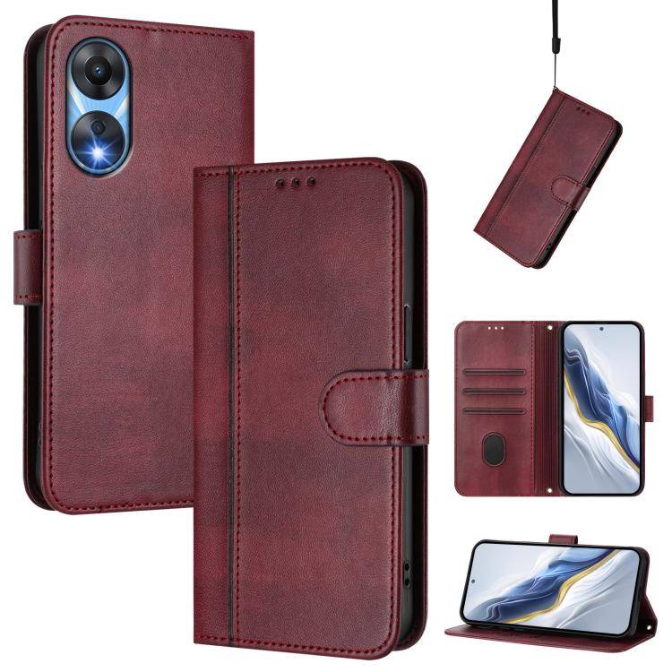 Line Splicing Buckle Retro Leather Phone Case, For OPPO A78 5G Global / A1x 5G, For OPPO Reno8 T 4G Global, For OPPO Find X6 Pro 5G, For OPPO Find X6 5G, For OPPO A1 Pro 5G / Reno8 T 5G Global, For OPPO Reno8 4G / Reno7 4G Global
