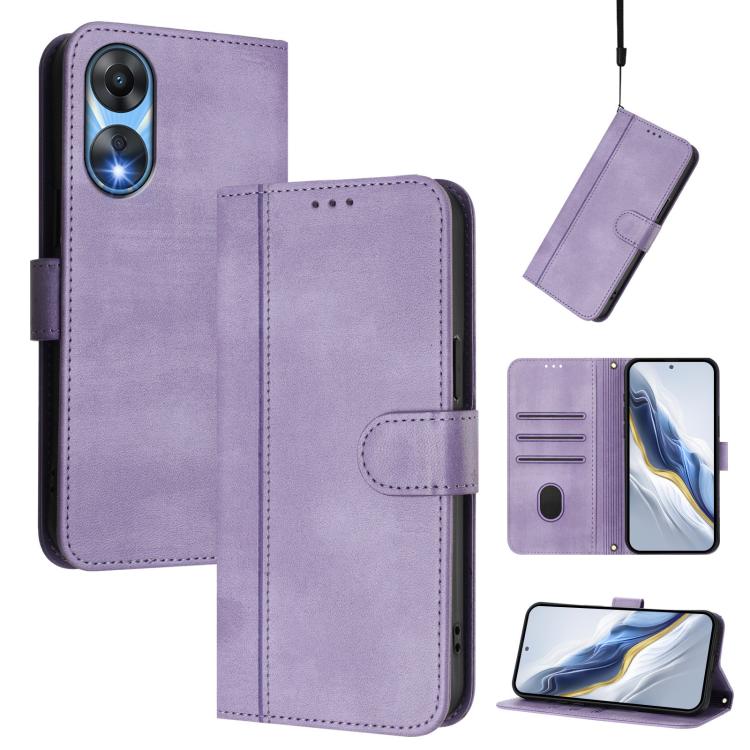 Line Splicing Buckle Retro Leather Phone Case, For OPPO A78 5G Global / A1x 5G, For OPPO Reno8 T 4G Global, For OPPO Find X6 Pro 5G, For OPPO Find X6 5G, For OPPO A1 Pro 5G / Reno8 T 5G Global, For OPPO Reno8 4G / Reno7 4G Global