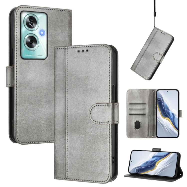 Line Splicing Buckle Retro Leather Phone Case, For OPPO A74 4G / F19 / A95 4G Global, For OPPO F19 Pro / Reno5 F, For OPPO A94 5G Global / Reno5 Z, For OPPO A54 5G / A74 5G / A93 5G, For OPPO Reno5 4G / 5G / Find X3 Lite, For OPPO A79 5G Global