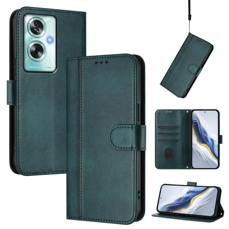Line Splicing Buckle Retro Leather Phone Case, For OPPO A74 4G / F19 / A95 4G Global, For OPPO F19 Pro / Reno5 F, For OPPO A94 5G Global / Reno5 Z, For OPPO A54 5G / A74 5G / A93 5G, For OPPO Reno5 4G / 5G / Find X3 Lite, For OPPO A79 5G Global