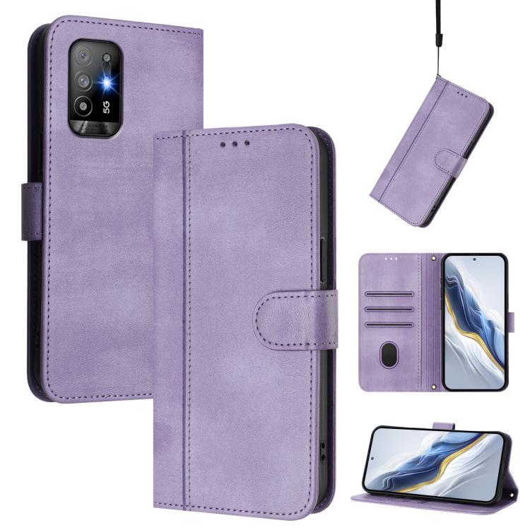 Line Splicing Buckle Retro Leather Phone Case, For OPPO A74 4G / F19 / A95 4G Global, For OPPO F19 Pro / Reno5 F, For OPPO A94 5G Global / Reno5 Z, For OPPO A54 5G / A74 5G / A93 5G, For OPPO Reno5 4G / 5G / Find X3 Lite, For OPPO A79 5G Global