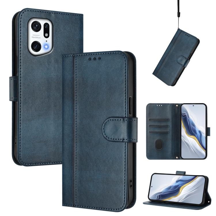 Line Splicing Buckle Retro Leather Phone Case, For OPPO A36 4G / A76 4G / A96 4G, For OPPO A16e, For OPPO Find X5 Pro, For OPPO Find X5, For OPPO Reno7 5G Global / Find X5 Lite, For OPPO A56 5G / A55 5G / A54 4G