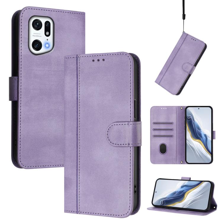 Line Splicing Buckle Retro Leather Phone Case, For OPPO A36 4G / A76 4G / A96 4G, For OPPO A16e, For OPPO Find X5 Pro, For OPPO Find X5, For OPPO Reno7 5G Global / Find X5 Lite, For OPPO A56 5G / A55 5G / A54 4G