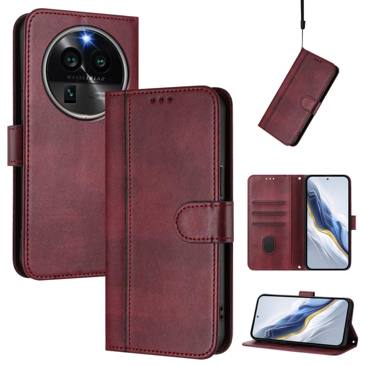 Line Splicing Buckle Retro Leather Phone Case, For OPPO A78 5G Global / A1x 5G, For OPPO Reno8 T 4G Global, For OPPO Find X6 Pro 5G, For OPPO Find X6 5G, For OPPO A1 Pro 5G / Reno8 T 5G Global, For OPPO Reno8 4G / Reno7 4G Global